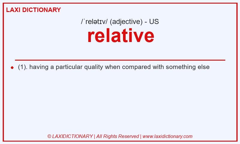Definition relative in American English