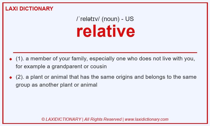 Definition relative in American English