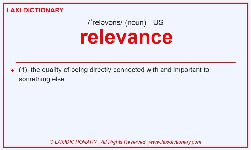 Definition relevance in American English