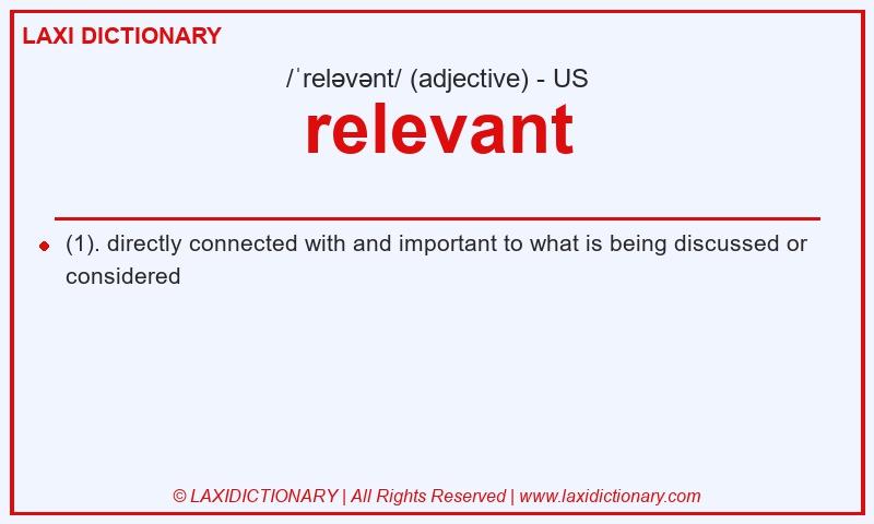 Definition relevant in American English