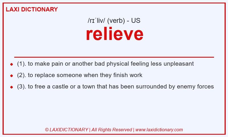 Definition relieve in American English