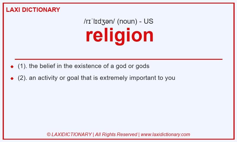 Definition religion in American English