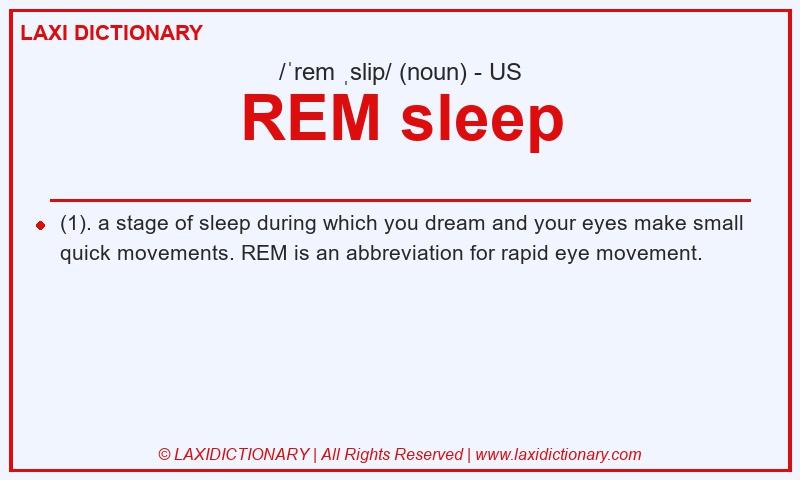 Definition REM sleep in American English