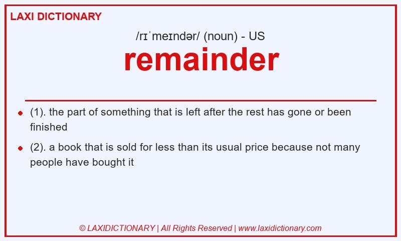 Definition remainder in American English