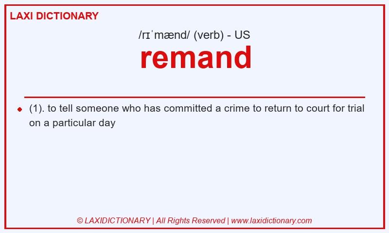 Definition remand in American English