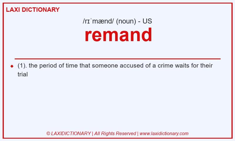 Definition remand in American English