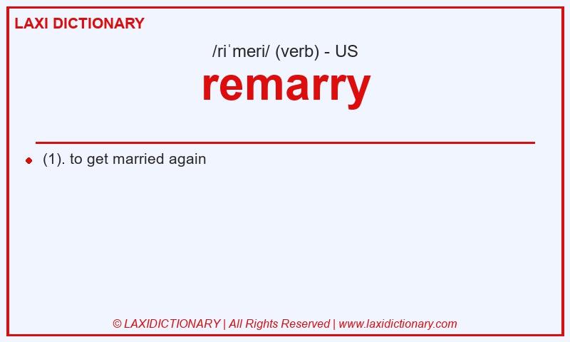 Definition remarry in American English