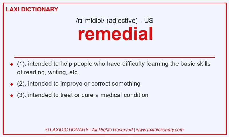 Definition remedial in American English