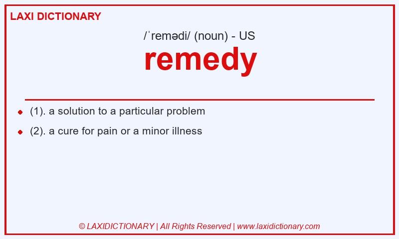 Definition remedy in American English