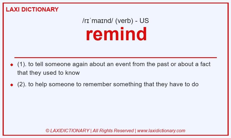 Definition remind in American English