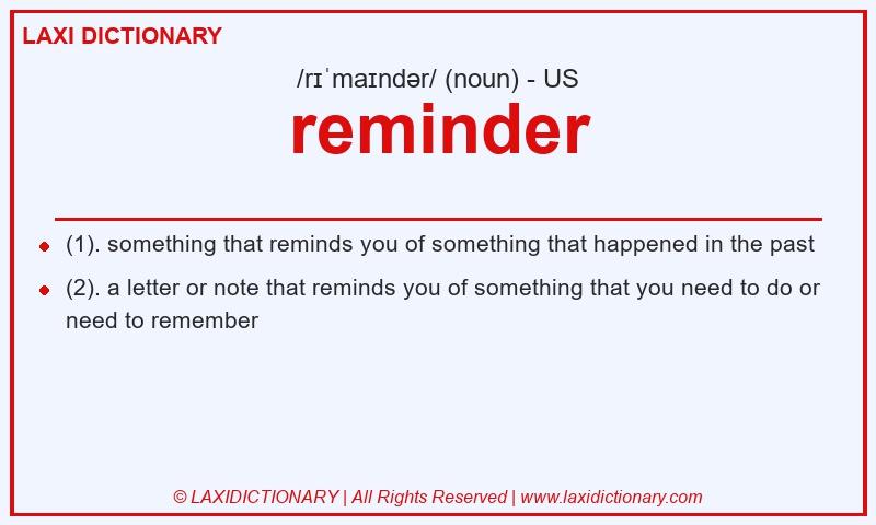 Definition reminder in American English