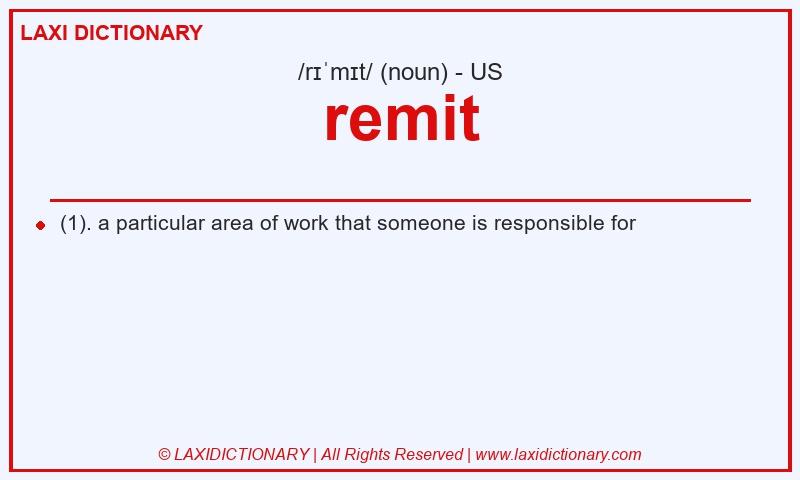 Definition remit in American English