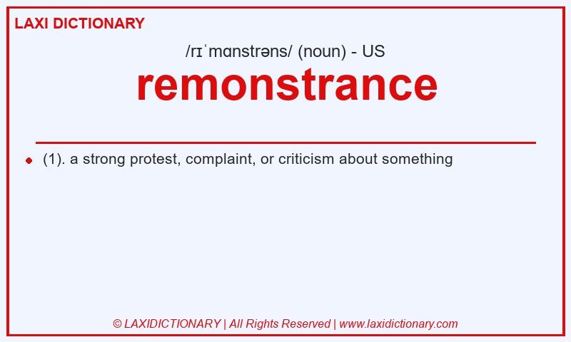 Definition remonstrance in American English