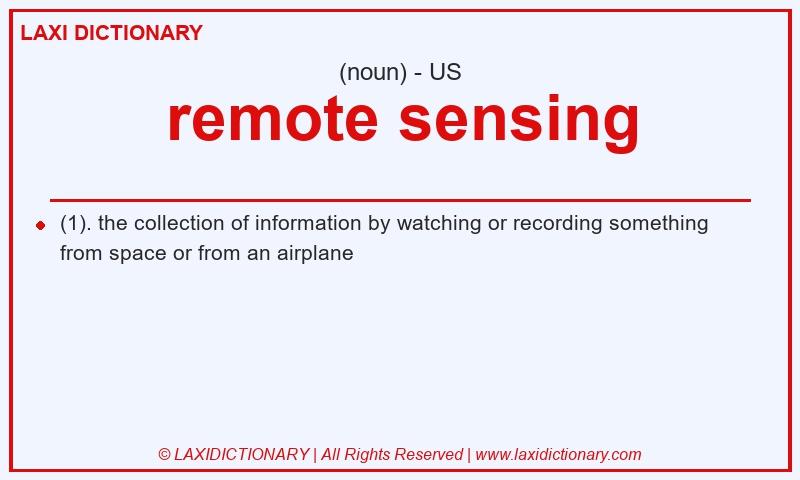 Definition remote sensing in American English