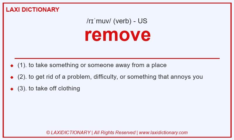 Definition remove in American English