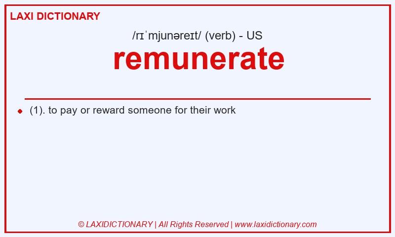Definition remunerate in American English