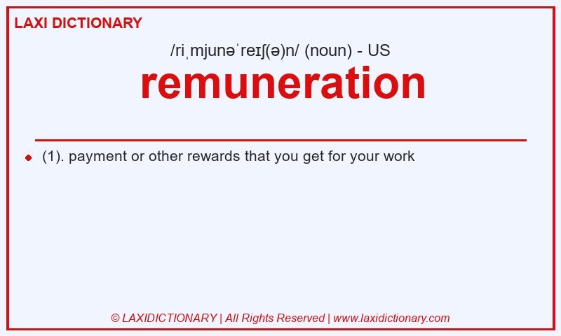 Definition remuneration in American English