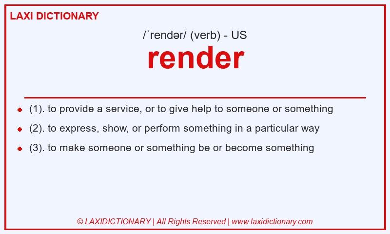 Definition render in American English