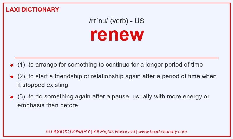 Definition renew in American English