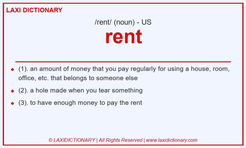 Definition rent in American English