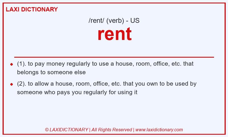 Definition rent in American English