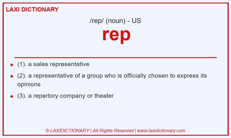 Definition rep in American English