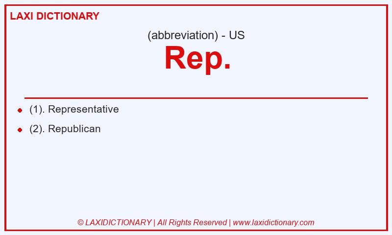 Definition Rep. in American English
