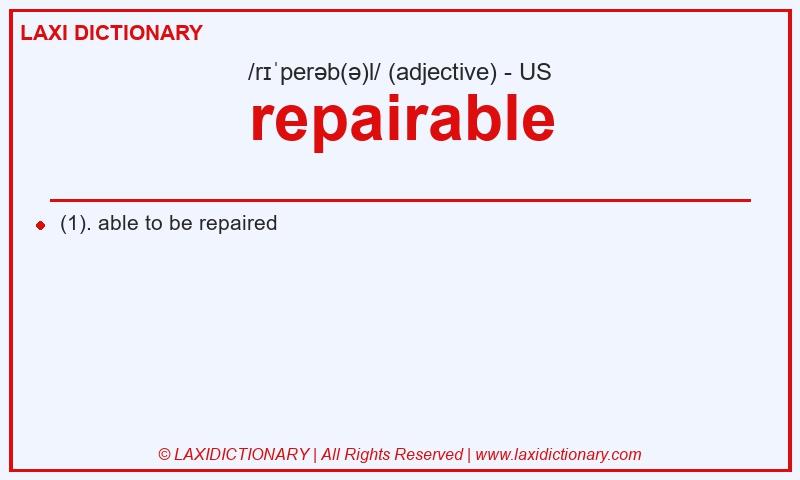 Definition repairable in American English
