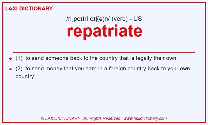 Definition repatriate in American English