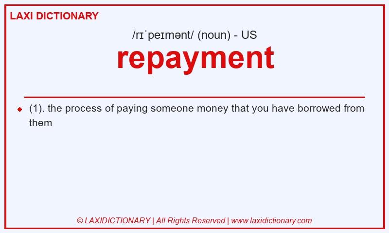 Definition repayment in American English