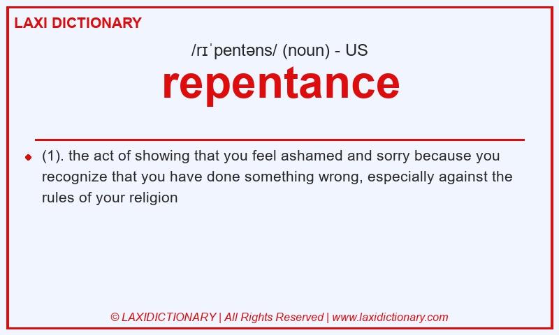 Definition repentance in American English