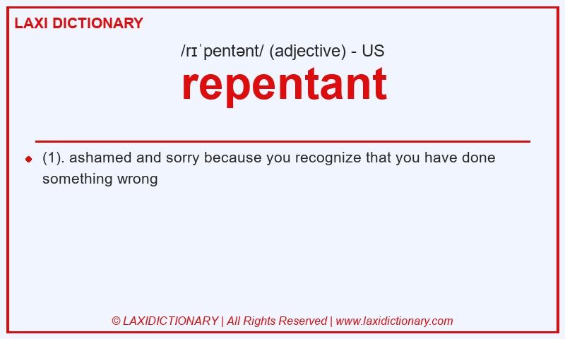 Definition repentant in American English