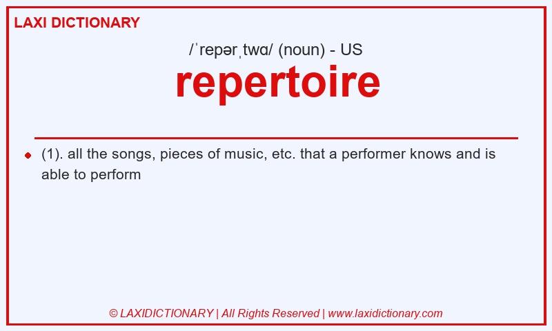 Definition repertoire in American English