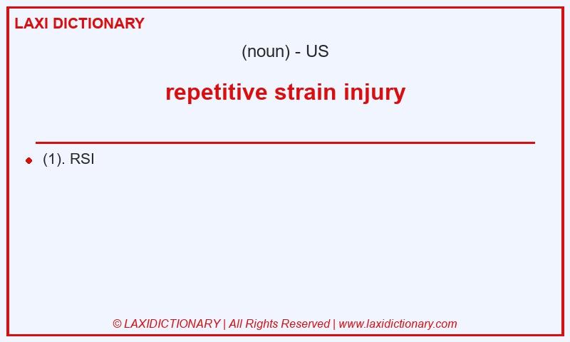 Definition repetitive strain injury in American English