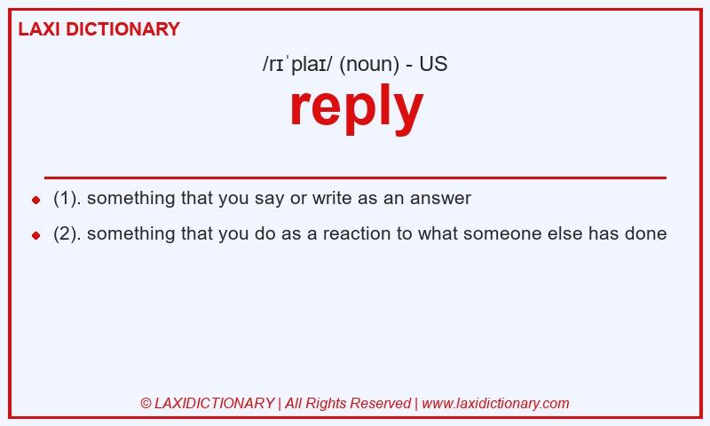 Definition reply in American English
