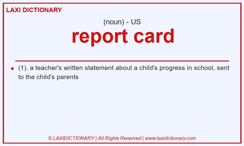 Definition report card in American English