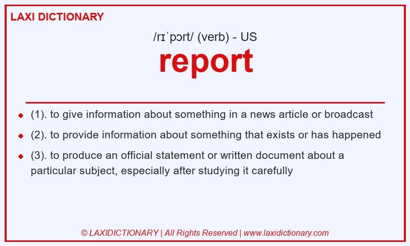 Definition report in American English