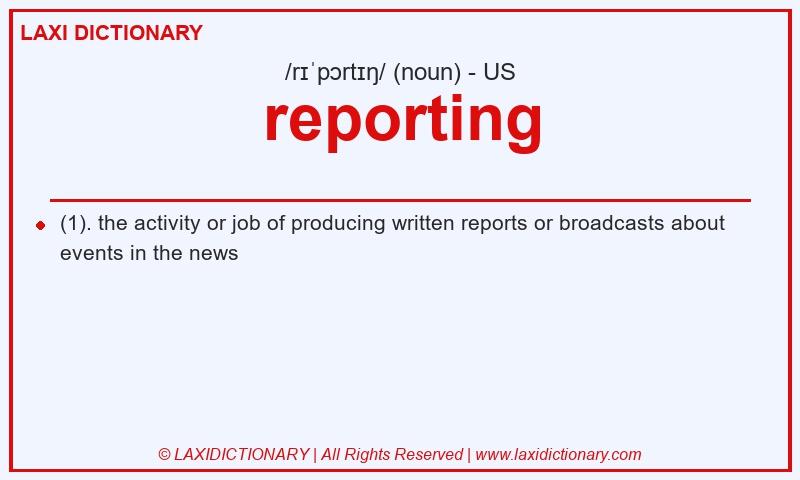Definition reporting in American English