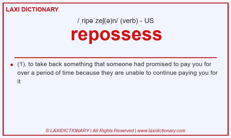 Definition repossess in American English