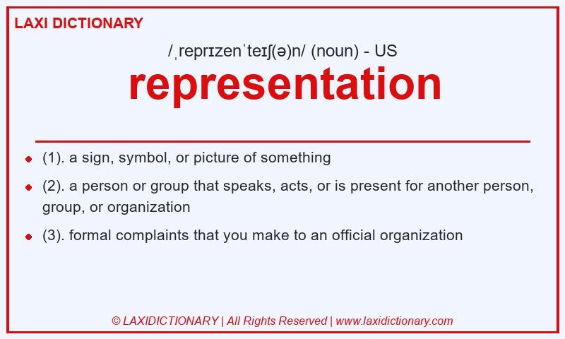 Definition representation in American English
