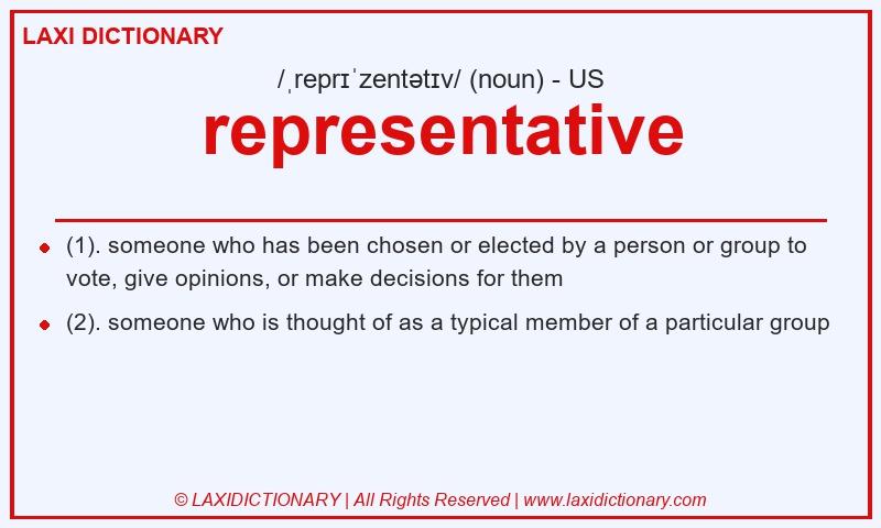 Definition representative in American English