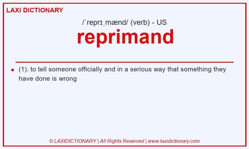 Definition reprimand in American English