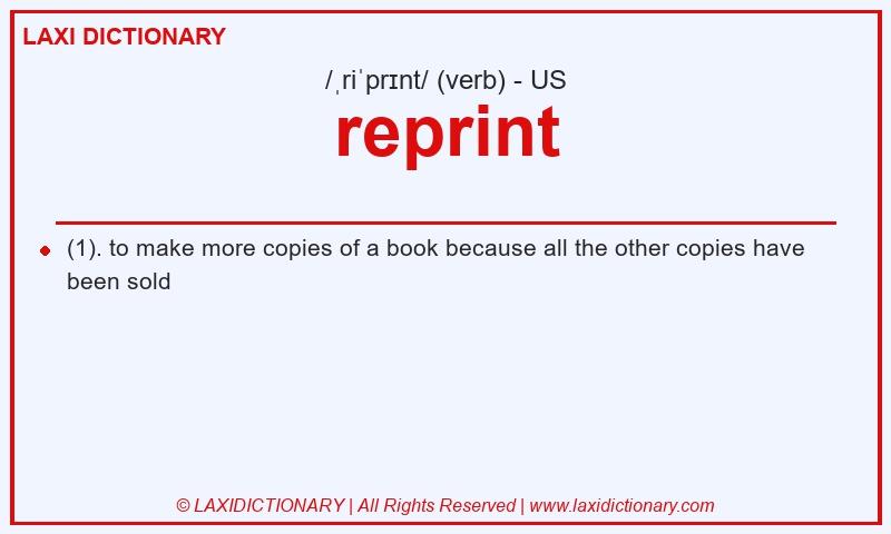 Definition reprint in American English