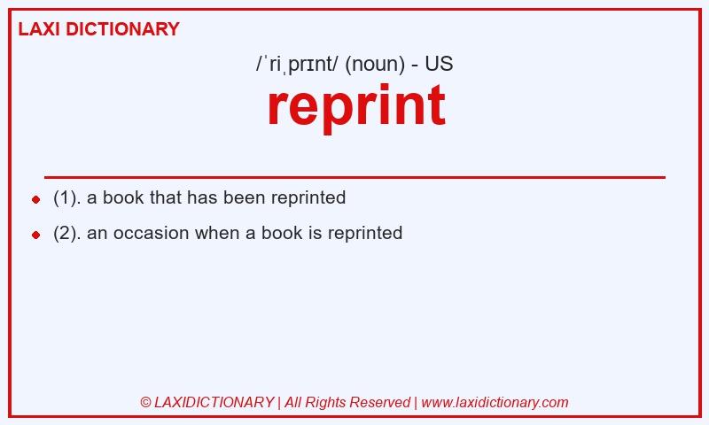 Definition reprint in American English