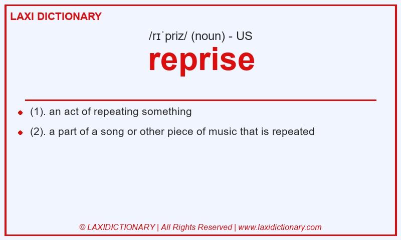 Definition reprise in American English