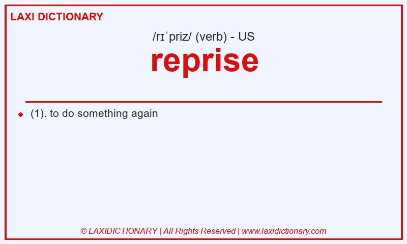 Definition reprise in American English