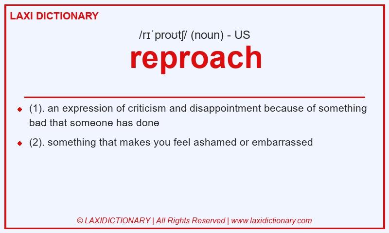 Definition reproach in American English