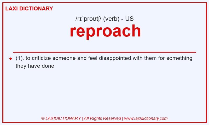Definition reproach in American English