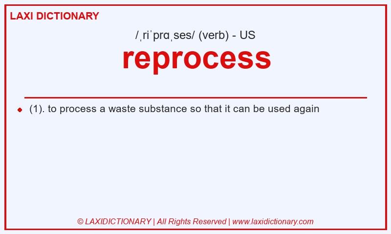 Definition reprocess in American English