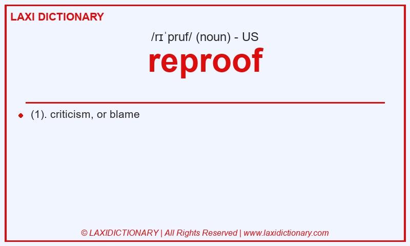 Definition reproof in American English
